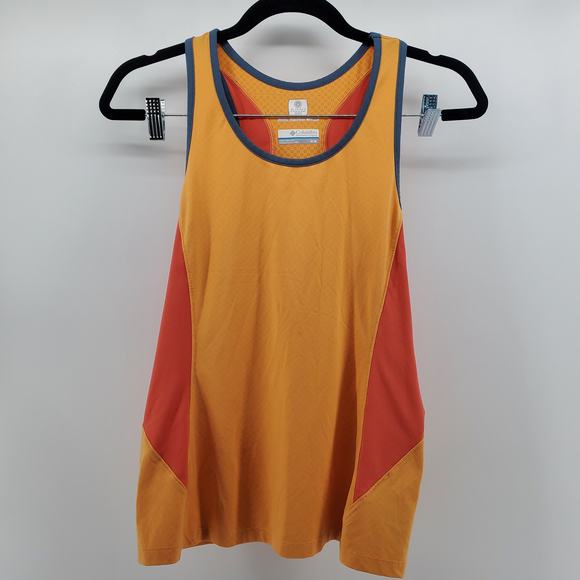 Columbia OMNI Freeze UPF 50 Orange Running Color block Ringer Racerback Tank M - Picture 1 of 10